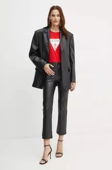 Хлопковая футболка Guess, красный