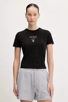 Хлопковая футболка Guess Originals, черный