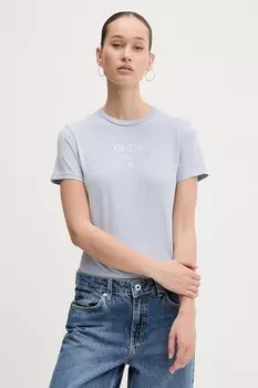 Хлопковая футболка Guess Originals, синий