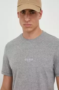 Хлопковая футболка Guess, серый