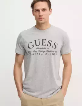 Хлопковая футболка Guess, серый
