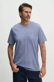 Хлопковая футболка Guess, синий