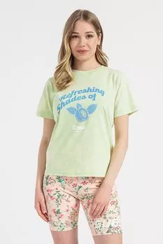 Хлопковая футболка Guess, зеленый