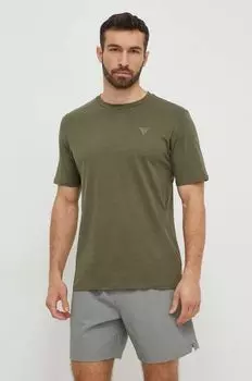 Хлопковая футболка Guess, зеленый