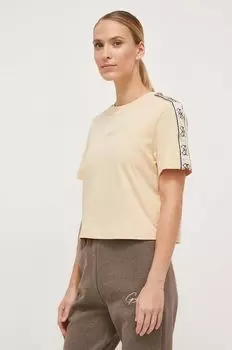 Хлопковая футболка Guess, желтый