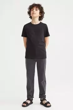 Хлопковая футболка H&M, черный
