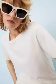Хлопковая футболка H&amp;M, белый