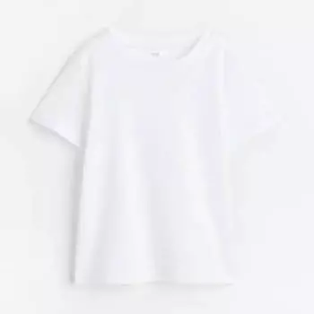 Хлопковая футболка H&M, белый