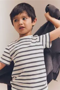 Хлопковая футболка H&M, белый