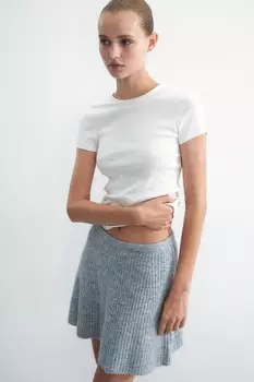 Хлопковая футболка H&M, белый