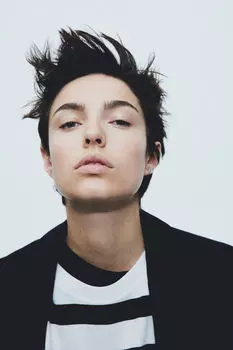 Хлопковая футболка H&M, бежевый