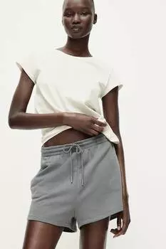 Хлопковая футболка H&M, бежевый