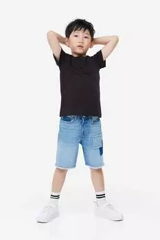 Хлопковая футболка H&M, черный