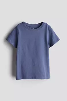 Хлопковая футболка H&M, синий
