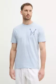 Хлопковая футболка Hackett London, синий