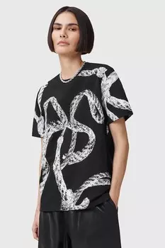 Хлопковая футболка Halyard Allsaints, черный