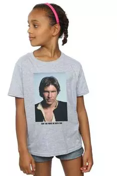 Хлопковая футболка «Хан Соло May The Force» Star Wars, серый