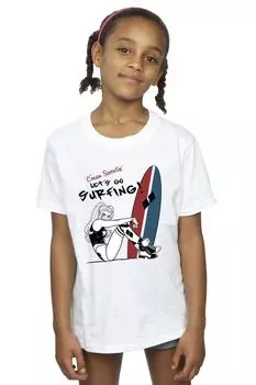 Хлопковая футболка Harley Quinn Let's Go Surfing DC Comics, белый
