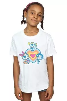 Хлопковая футболка Heart Group Powerpuff Girls, белый