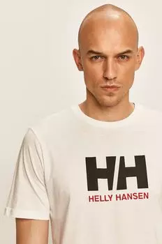 Хлопковая футболка Helly Hansen, белый
