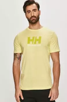 Хлопковая футболка Helly Hansen, зеленый