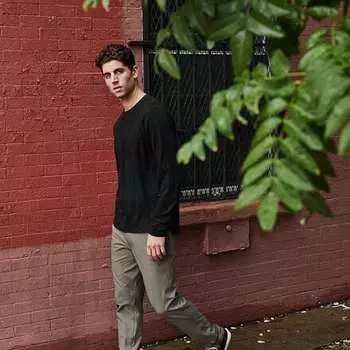 Хлопковая футболка Henley с длинными рукавами из X хлопка мужская Western Rise, черный