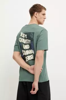 Хлопковая футболка Heritage Graphic Relaxed The North Face, зеленый