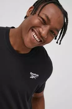 Хлопковая футболка HG4441 Reebok, черный