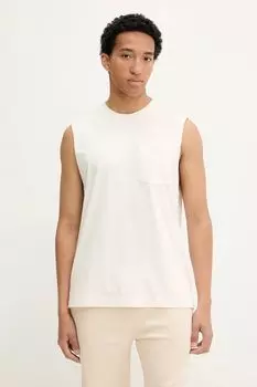 Хлопковая футболка Hollister Co., бежевый