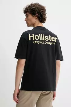 Хлопковая футболка Hollister Co., черный
