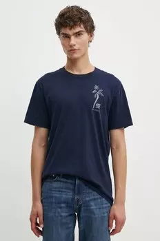 Хлопковая футболка Hollister Co., темно-синий