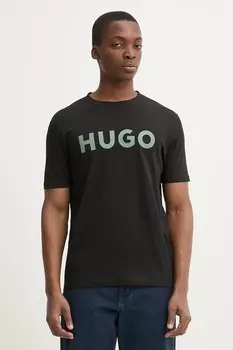 Хлопковая футболка Hugo, белый