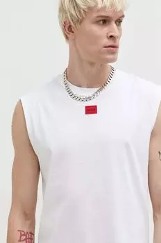 Хлопковая футболка Hugo, белый