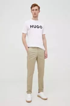 Хлопковая футболка Hugo, белый
