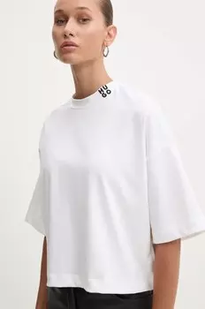 Хлопковая футболка Hugo, белый