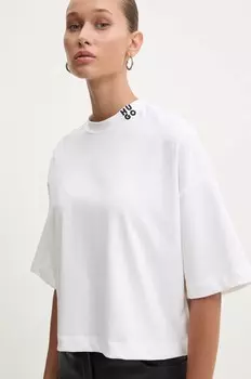 Хлопковая футболка HUGO, белый