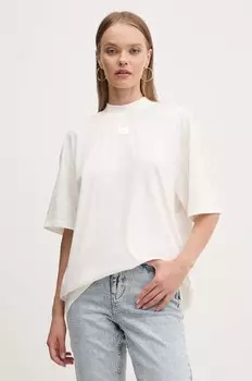 Хлопковая футболка HUGO, бежевый