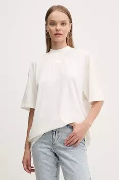 Хлопковая футболка Hugo, бежевый