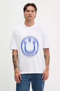 Хлопковая футболка Hugo Blue, белый