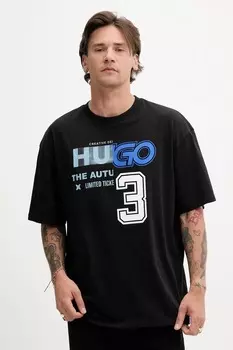 Хлопковая футболка Hugo Blue, черный