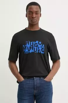 Хлопковая футболка Hugo Blue, черный