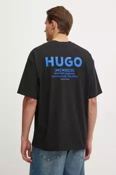 Хлопковая футболка Hugo Blue, черный