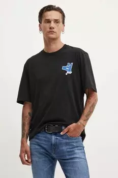 Хлопковая футболка Hugo Blue, черный