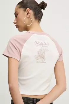 Хлопковая футболка Hugo Blue, розовый