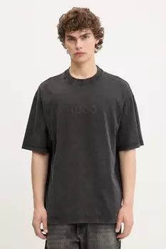 Хлопковая футболка Hugo Blue, серый
