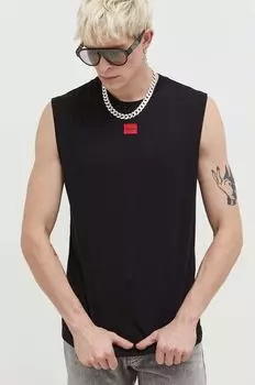 Хлопковая футболка Hugo, черный