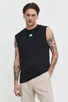 Хлопковая футболка Hugo, черный