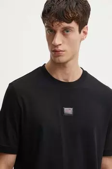 Хлопковая футболка Hugo, черный