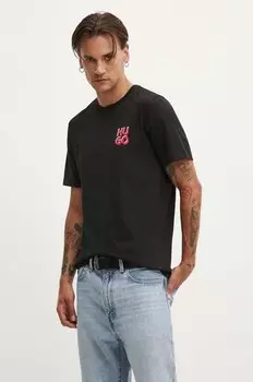 Хлопковая футболка Hugo, черный