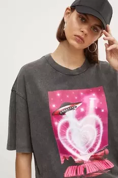 Хлопковая футболка HUGO, черный